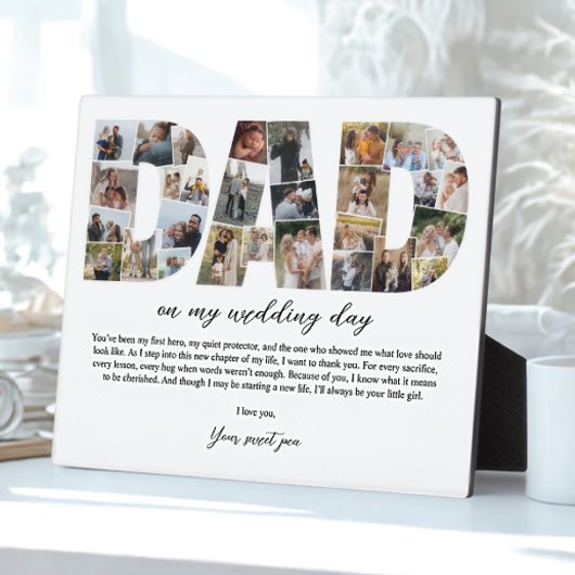Papa Collage op mijn trouwdag Vader cadeau voor he Fotoplaat