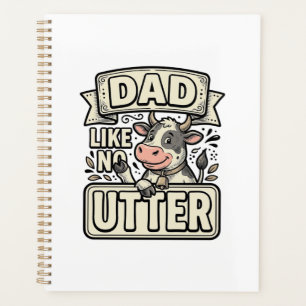 Papa comme pas de pis drôle vache vintage vecteur 