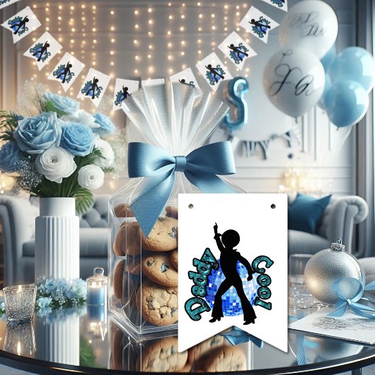 Papa Cool Disco Dance Father Day Bunting Flags Vlaggetjes