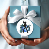 Papa Cool Disco Dance Father Day Round Sticker