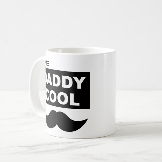 Papa Cool Mok | Mustache Cool Dad Novelty Cup (Voorkant links)