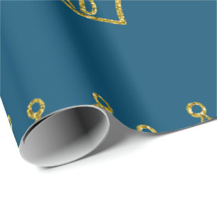 Papa Crown Vaderdag Glitter Wrapping Paper Cadeaupapier