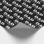 Papa Custom Est datum moderne typografie zwart Cadeaupapier (Hoek)