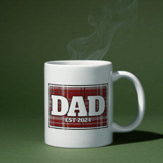 Papa Custom Plaid Mug - Cadeaux pour père