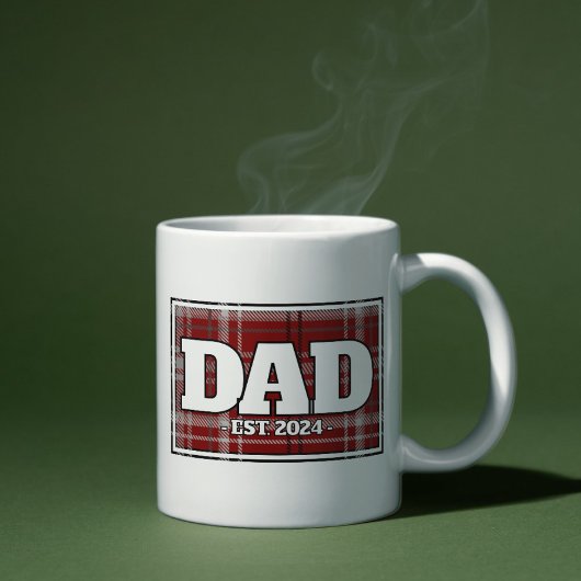 Papa Custom Plaid Mug - Cadeaux pour père