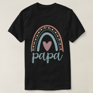 Papa Cute Dad Family Matching Rainbow T-shirt