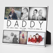 Papa Cute Modern 6 Foto Collage Father Day Fotoplaat (Zijkant)