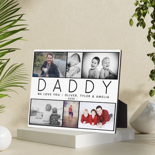 Papa Cute Modern 6 Foto Collage Father Day Fotoplaat