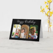 papa daddy Carte d'anniversaire photo collage fami (Fleur jaune)