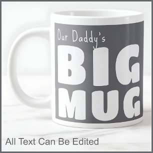 Papa Daddy Personnalisé Grande Tasse Grise C19 Drô