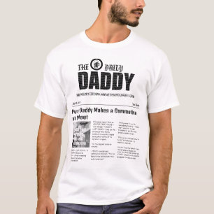 'Papa Daily News' , waar Punny Dads de krantenkopp T-shirt