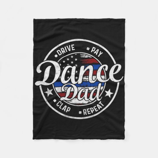 Papa Dans  Amerikaanse Danser Dansende Vader Fleece Deken (Voorkant)