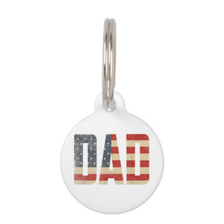 Papa Dappere Patriottische Amerikaanse Vlag Vaderd Huisdierpenning