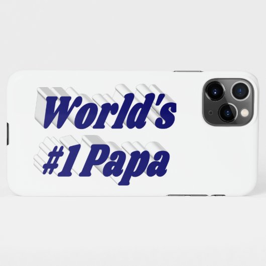 Papa dark blue text iPhone case Hoesje (Achterkant horizontaal)