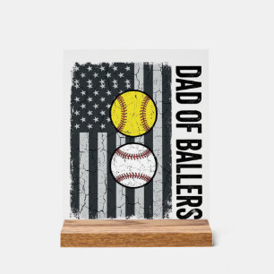 Papa de Ballers Softball Baseball Patriotique