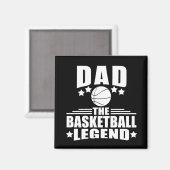 Papa de basketbal legende grappige vaders dag gesc magneet (Voorkant / Achterkant)