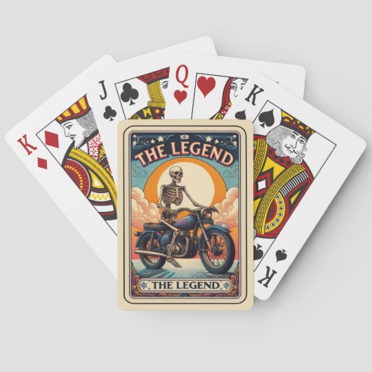 Papa De Legende Grappige Vaderdag Skelet Pokerkaarten (Achterkant)