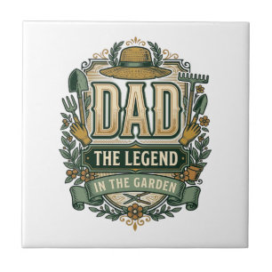 Papa De Legende in de Tuin Vintage Tuinieren Ontwe Tegeltje