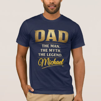 Papa De Man Mythe Legende Gepersonaliseerde Naam T T-shirt