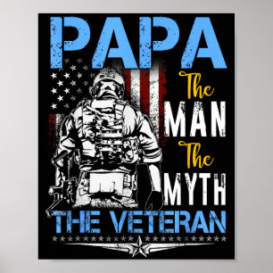Papa de man mythe veteraan militair - vaderdag poster