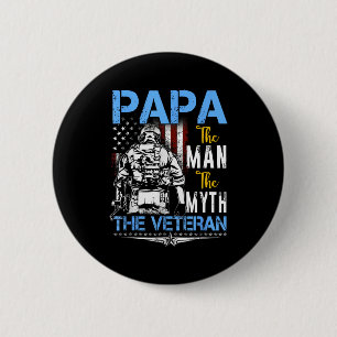 Papa de man mythe veteraan militair - vaderdagPa Ronde Button 5,7 Cm