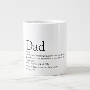 Papa Definitie Citaat Leuk Zwart en Wit Extra Grote Beker