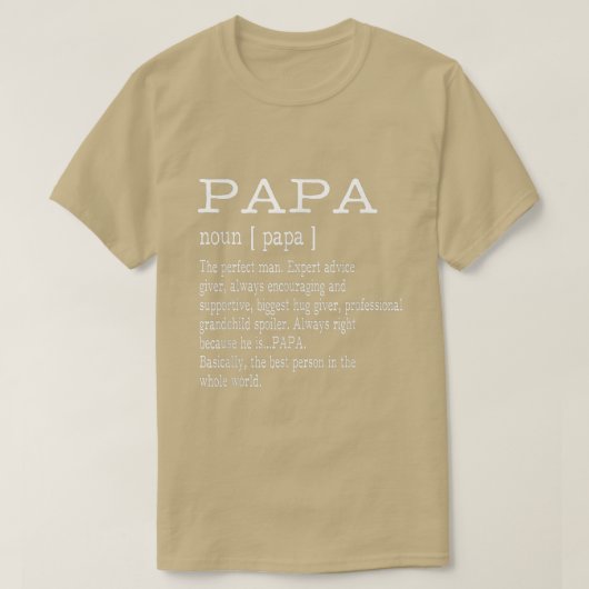 Papa Definition Grandpa Father's Day Gifts Men T-shirt (Design voorkant)