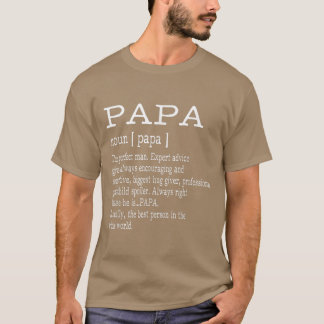 Papa Definition Grandpa Father's Day Gifts Men T-shirt