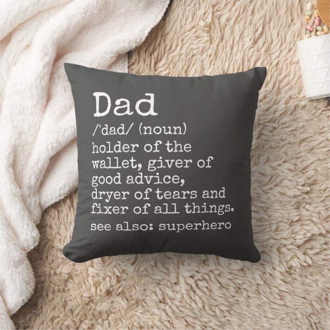Papa Définition Gris Fête des pères Coussin cadeau (Couverture)