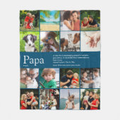 Papa Definition Quote Foto Collage Fleece Deken (Voorkant)