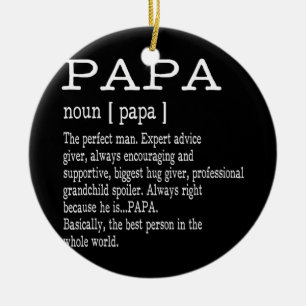 Papa Definition Vaderdag Mannen  Keramisch Ornament