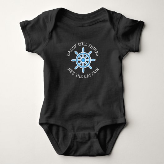 Papa denkt dat hij de Captain Funny Baby is Romper (Voorkant)