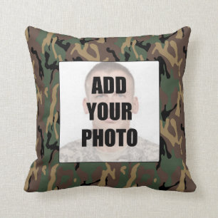 Papa Deployment Photo Pillow - Chip Camo Kussen