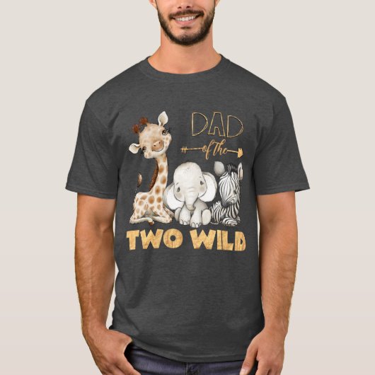 Papa des Deux Sauvages Safari Anniversaire T-Shirt (Devant)