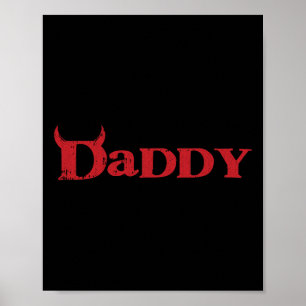 Papa Devil Horn Lazy Halloween Costume Gothic Pap Poster