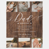 Papa Dictionary Definition Photo Collage Woodgrain Fleece Deken (Voorkant)
