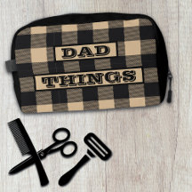 Papa Dingen Plaid Patroon Toiletry Mannen