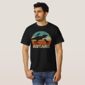Papa Dinosaur Daddysaurus 2 Twee kinder kerst Gi T-shirt (Voorkant volledig)