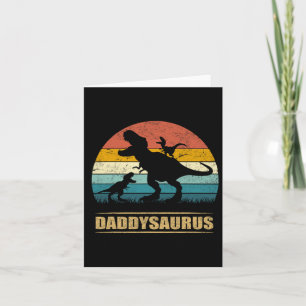 Papa Dinosaur Daddysaurus 2 Twee Kinderen Grappige Kaart