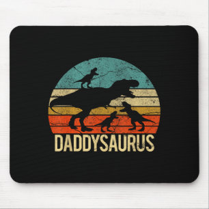 Papa Dinosaur Daddysaurus 3 Drie Kinderen Kerstmis Muismat