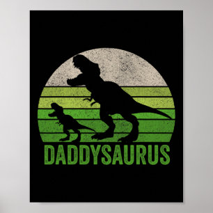 Papa Dinosaurus Papa Grappige Vaders Dag Gift Poster