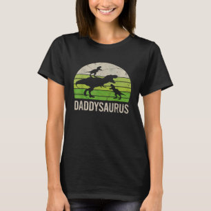 Papa Dinosaurus Vader Daddysaurus 2 Twee Kinderen T-shirt