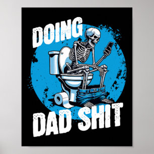 Papa Doen Funny Vaderdag Volwassenen Toilet Potty Poster