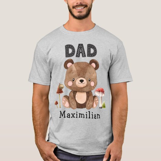 Papa du garçon d'anniversaire Baby Bear T-shirt (Devant)