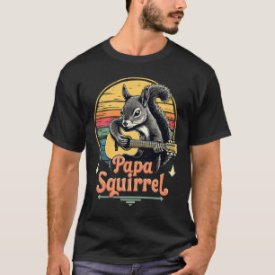 Papa Eekhoorn Gitaar Spelend - Retro Muziekontwerp T-shirt
