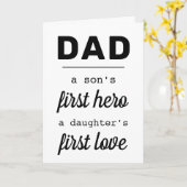 Papa: een zoon zijn eerste held Vaderdag typografi Kaart (Gele Bloem)