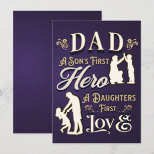 Papa een zoons eerste een dochters eerste liefde feestdagenkaart