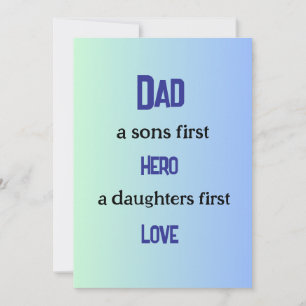 Papa, eerst held voor zonen, eerste liefde voor do kaart
