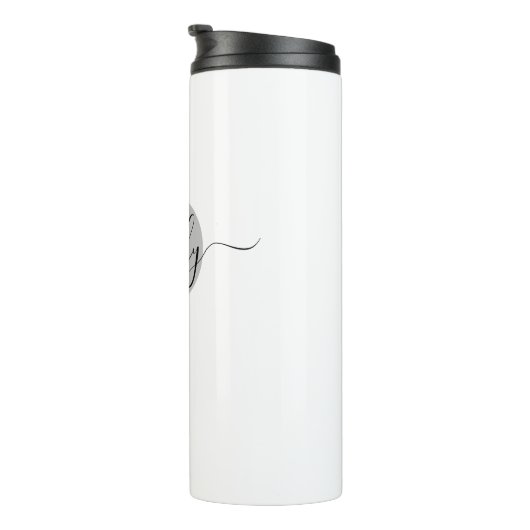 Papa Elegant Script Monogram Thermosbeker (Geroteerd rechts)