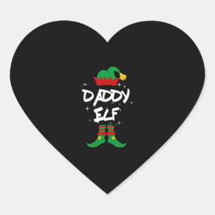 Papa Elf Familie Bijpassende Kerstmis Outfit Gift Hart Sticker